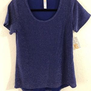 Navy & silver sparkle LuLaRoe elegant classic tee